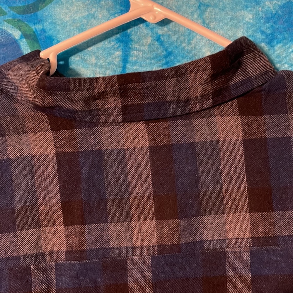 Blue, Black, Gray Button Up Flannel - Picture 9 of 12